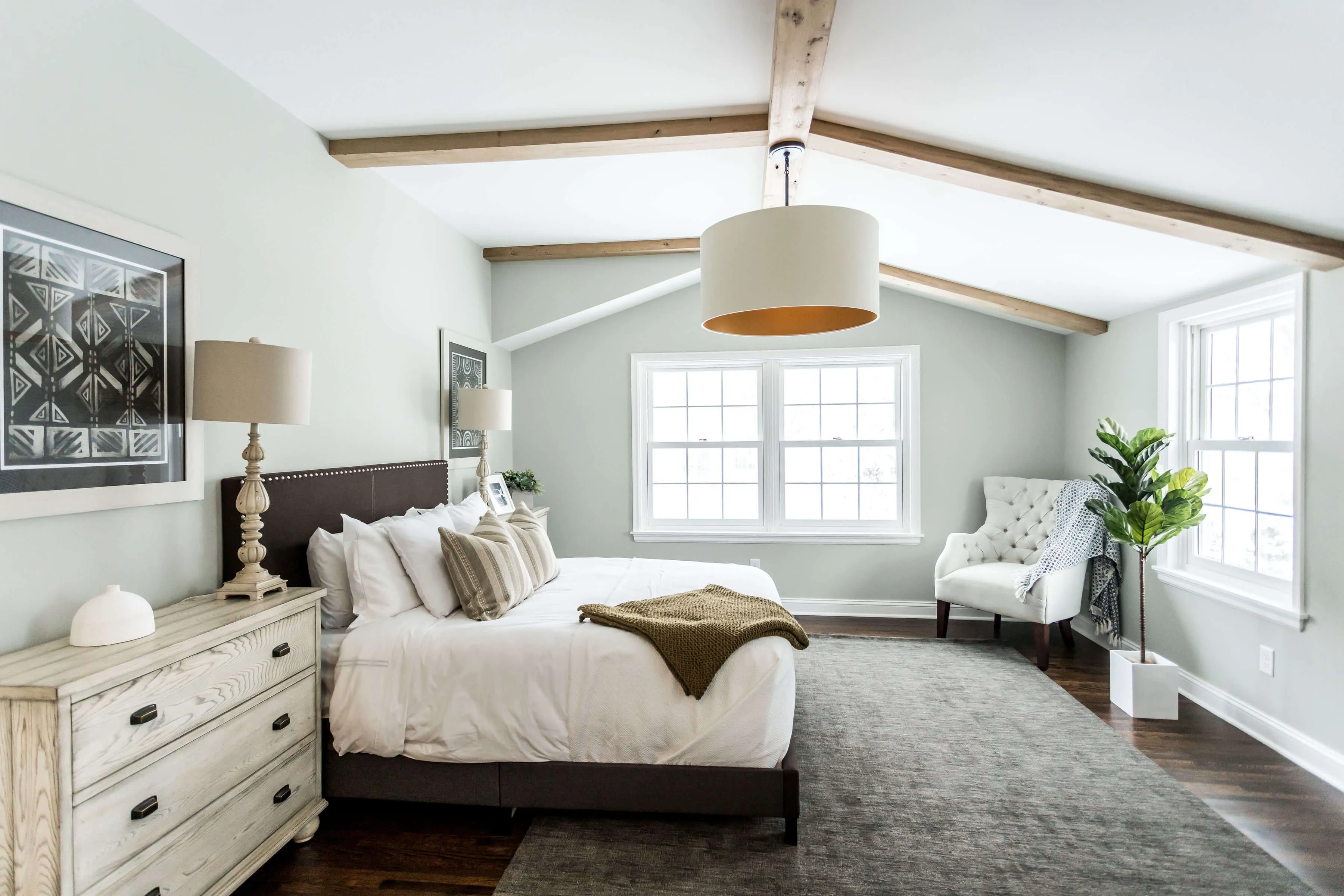Using Reclaimed Wood In Your Home with reclaimed white oak ceiling beams.