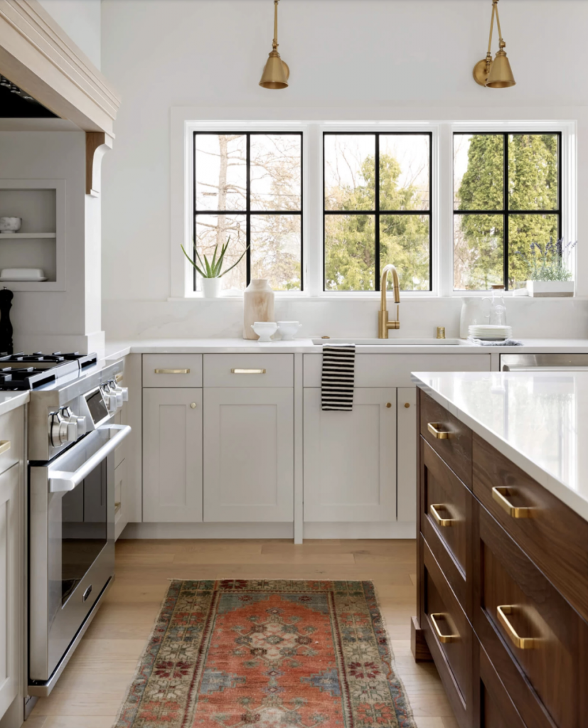 Vintage rugs for the kitchen, sourcing durability and reviving a 100-year old run, keeping it out of the landfill.