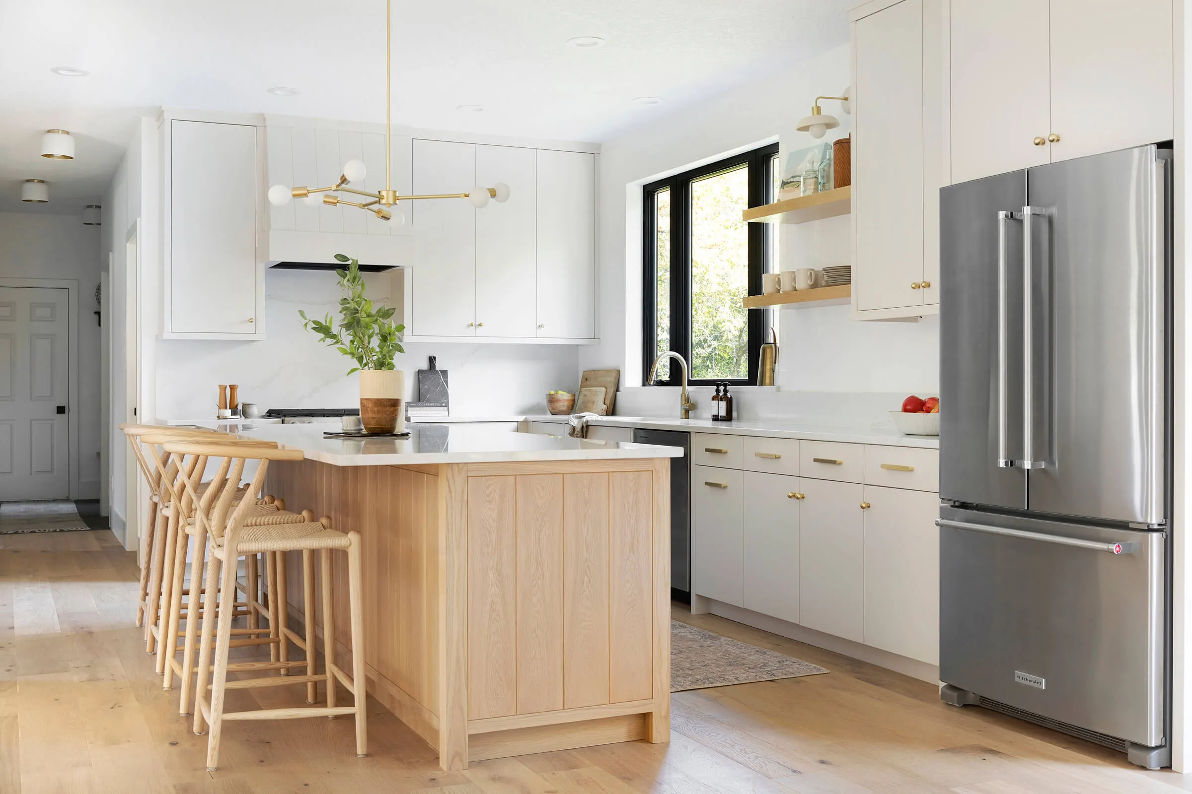 White oak kitchen island
